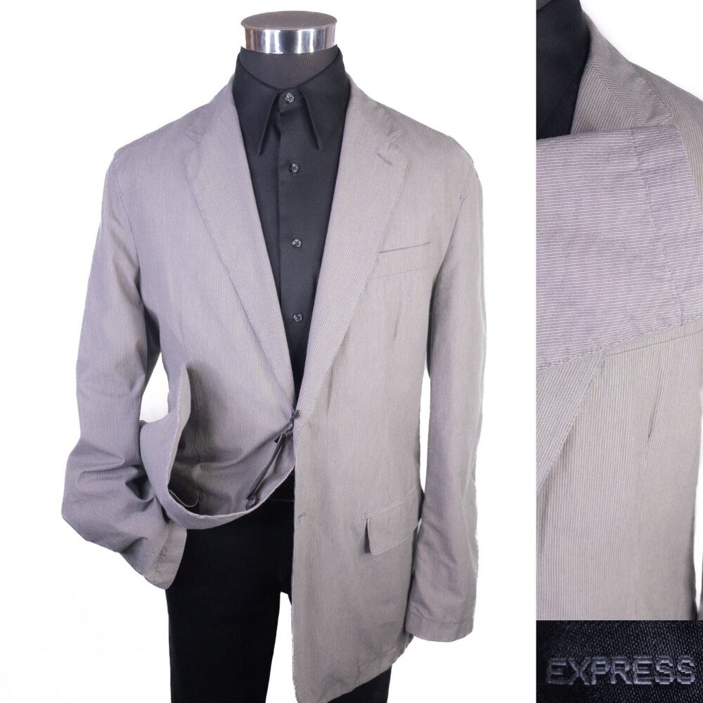Express Design Studio Men's Sport Coat Blazer Two Button Striped Sz XL (46) NWT